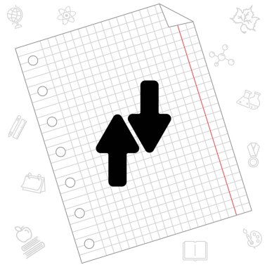 yukarı ve aşağı okları düz simgesi