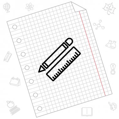 Cetvel ve kalem simgeler kümesi