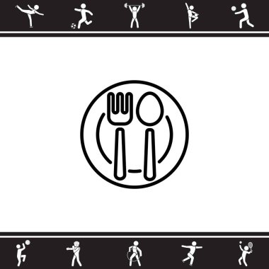 kaşık ve çatal plaka üzerinde