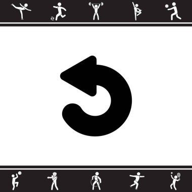 dairesel ok düz simgesi