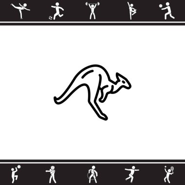 Kanguru düz simgesi