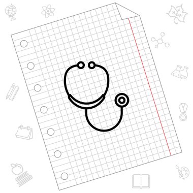 stetoskop düz simgesi