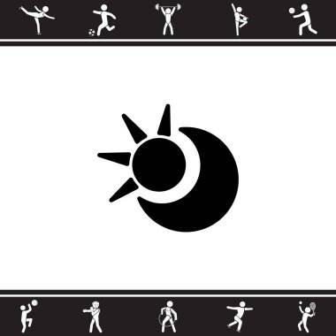 Web simgesi. Güneş ve ay