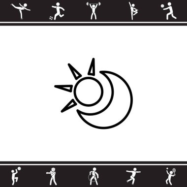 Web simgesi. Güneş ve ay