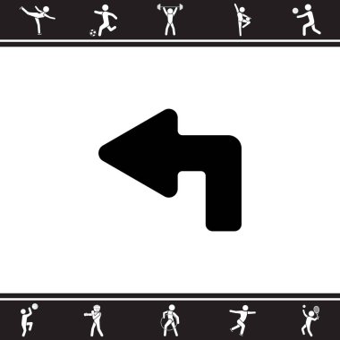  sol ok yukarı düz simgesi