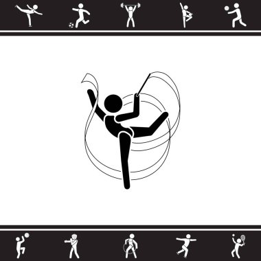 Jimnastikçi düz simgesi.