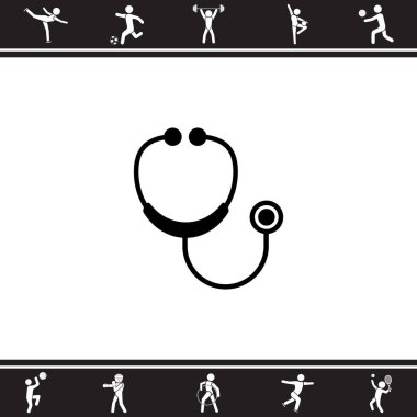 stetoskop düz simgesi