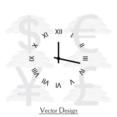 Romen rakamları ile saat simgesi