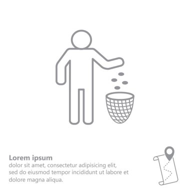 Çöp atma adam silüeti