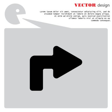 Ok sağ dönüm düz simgesi 