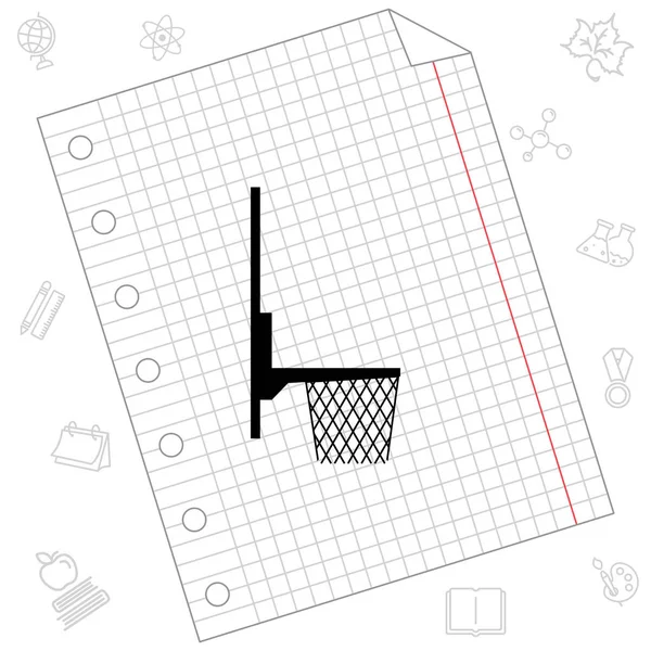 Basketbal mand pictogram — Stockvector