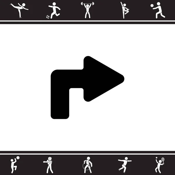 Arrow turning right flat icon — Stock Vector