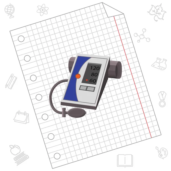 Tonometer web lijn pictogram — Stockvector