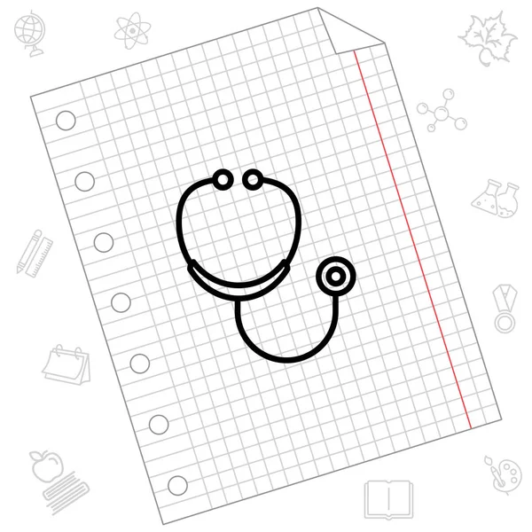 stetoskop düz simgesi