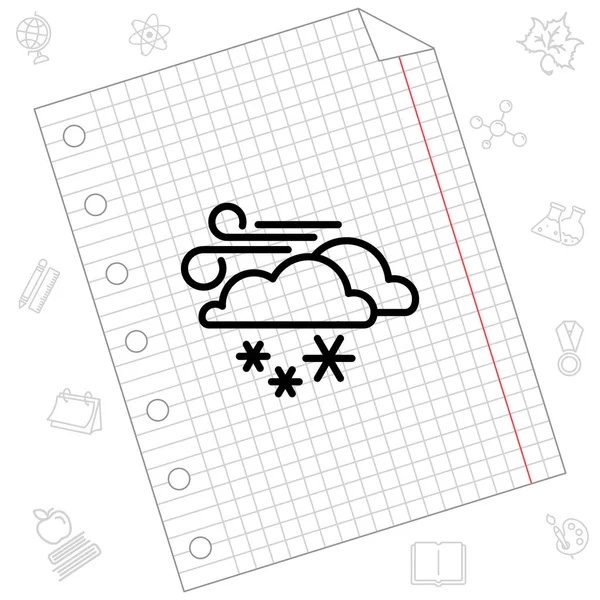 Vent, nuages et neige — Image vectorielle
