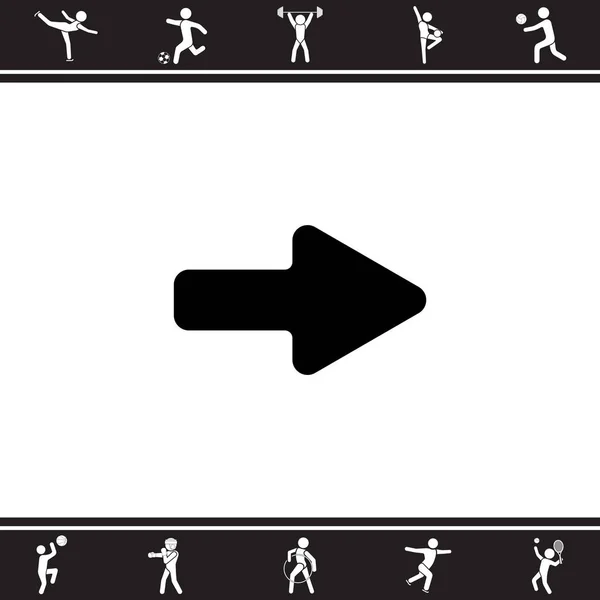 Pijl rechts plat pictogram — Stockvector