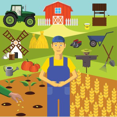 Çiftçi infographics meslek