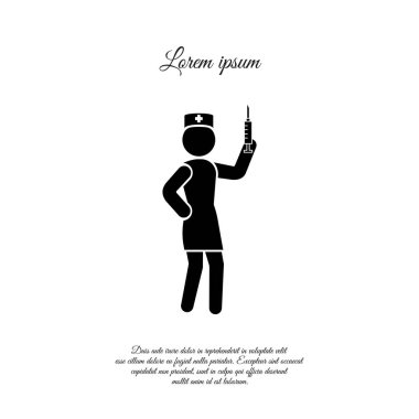 Hemşire siyah simgesi 