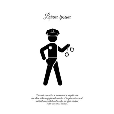 kelepçe ile polis simgesi