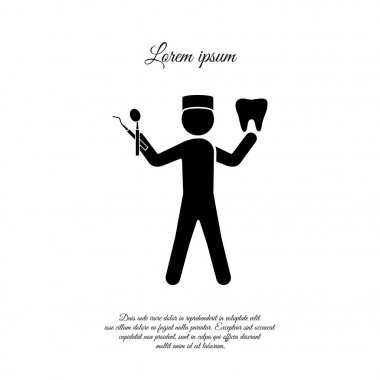 Diş hekimi siyah simgesi