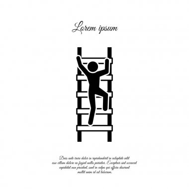 merdiven simge adam tırmanıyor