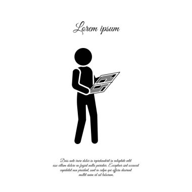 Adam gazete simgesi okuyor