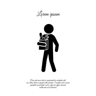 Satın alma simgesi olan adam. 