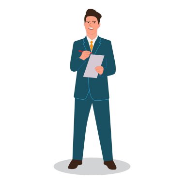 işadamı kağıt üzerinde yazıyor