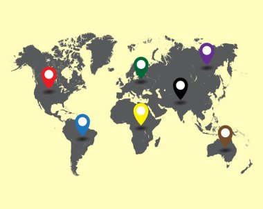 göstergeli dünya haritası