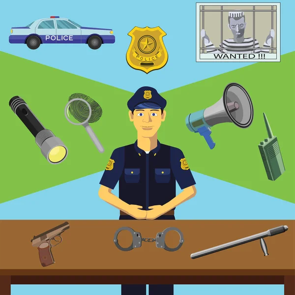 Beroep van de politieman infographics — Stockvector