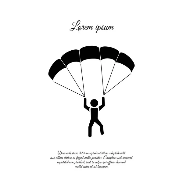 Skydiver in action icon — Stock Vector