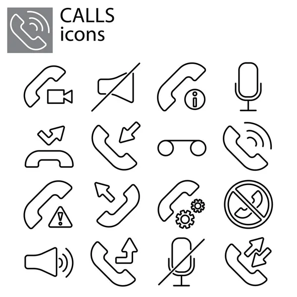 Calls web line icons. — Stock Vector