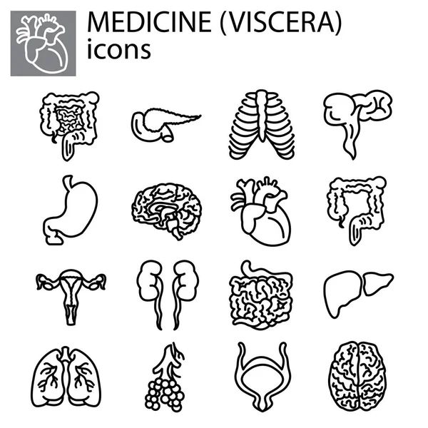 Medicina línea web conjunto . — Vector de stock