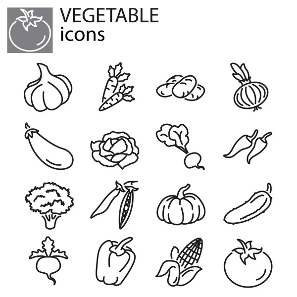 Conjunto de iconos web de verduras — Vector de stock