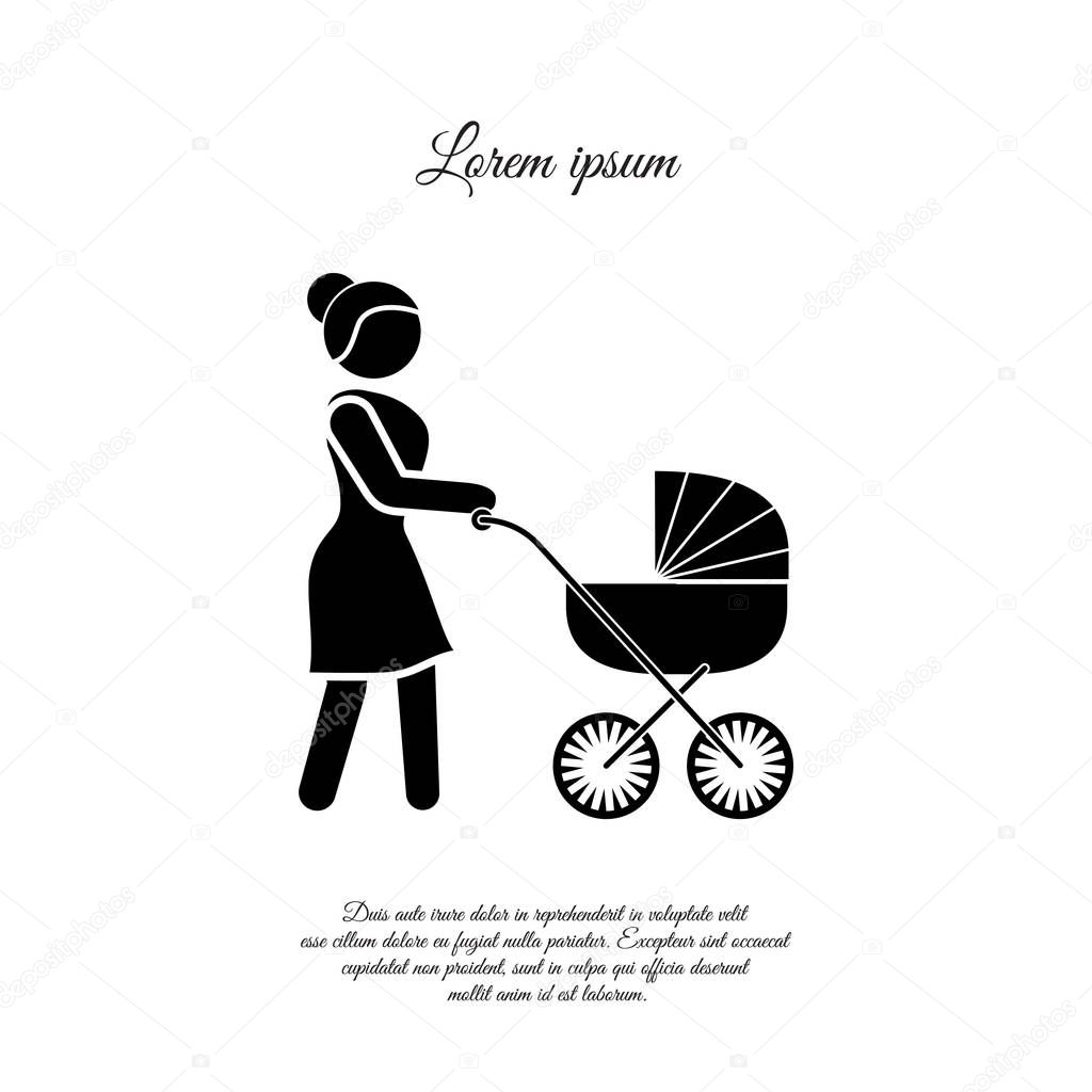 Woman with a Baby Stroller icon.