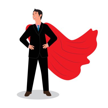 kırmızı bir yağmurluk işadamı