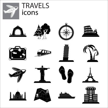 seyahat simgesi seti