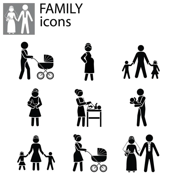 Conjunto de iconos familiares — Vector de stock