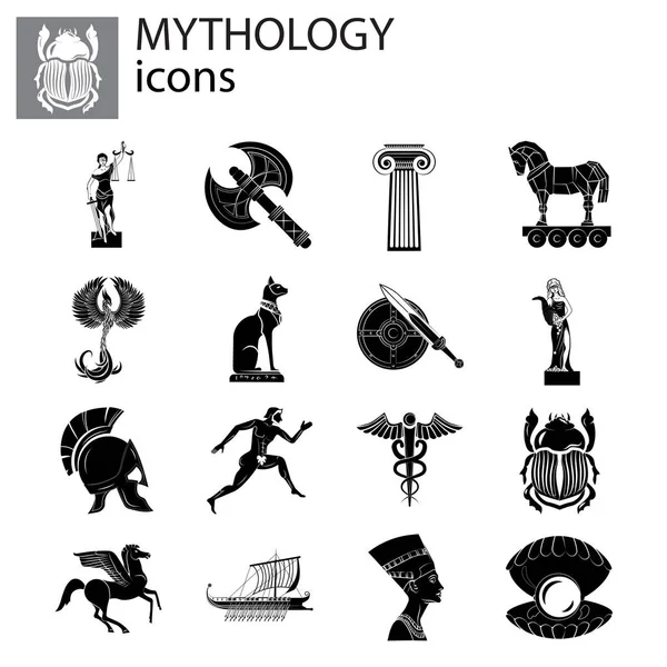 Conjunto de iconos mitológicos — Vector de stock