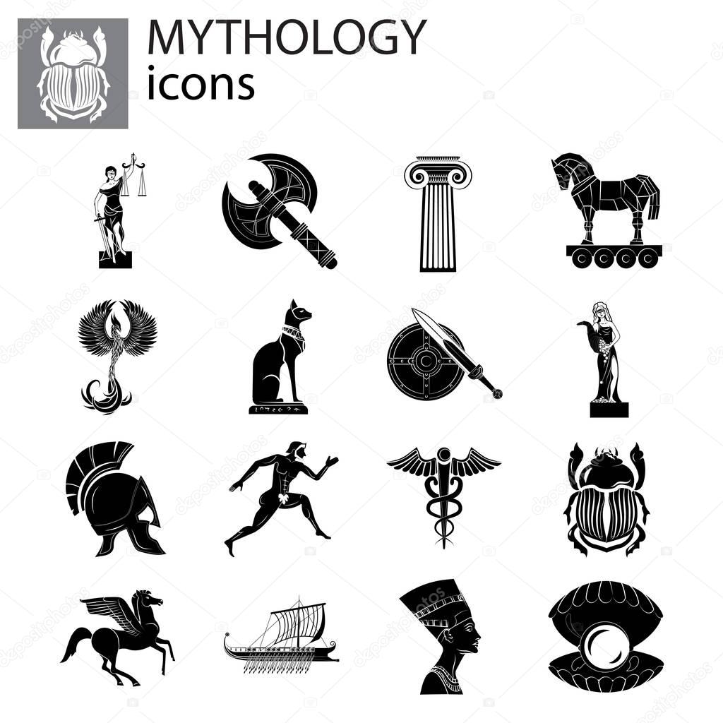 Mythology icon set