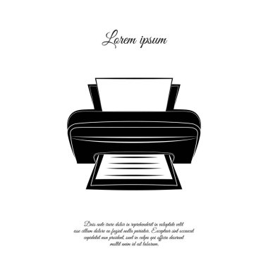 Yazıcı düz simgesi