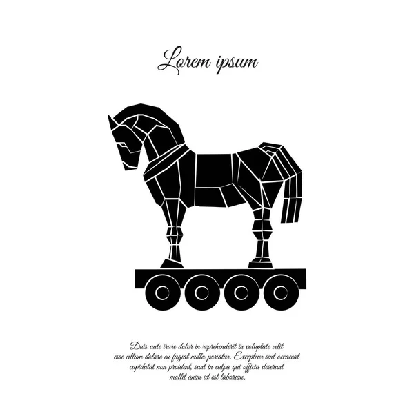 Icono Caballo de Troya — Vector de stock