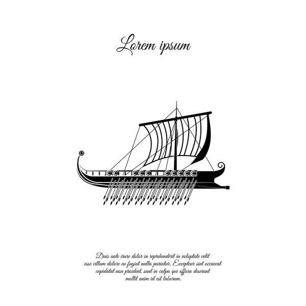 Trireme icon. Galley icon