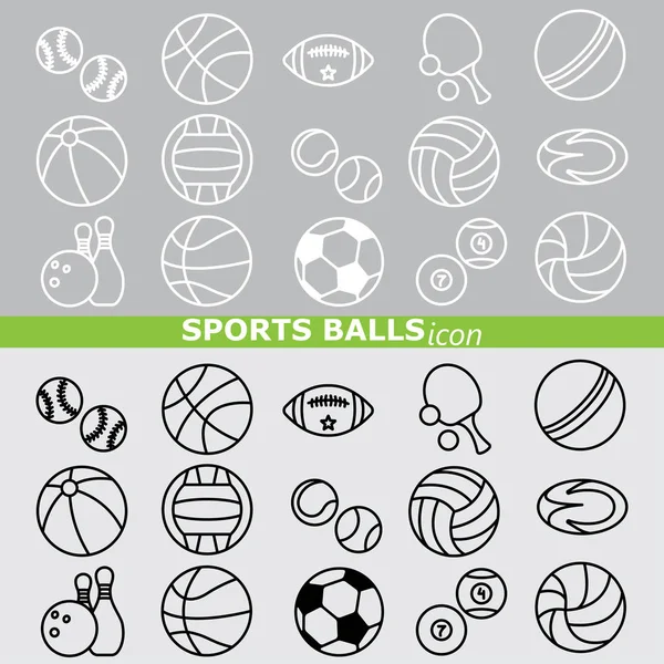 Bolas deportivas web line set — Vector de stock