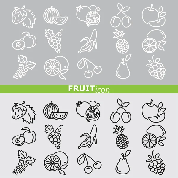 Conjunto de iconos web de frutas — Vector de stock