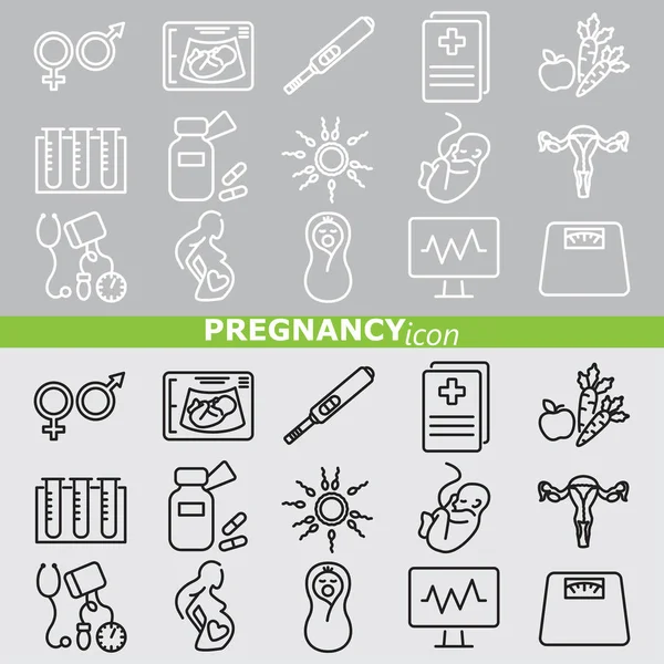 Schwangerschaft Web-Symbole gesetzt — Stockvektor