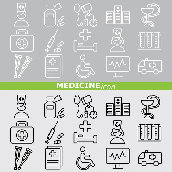 Medicina línea web conjunto . — Vector de stock