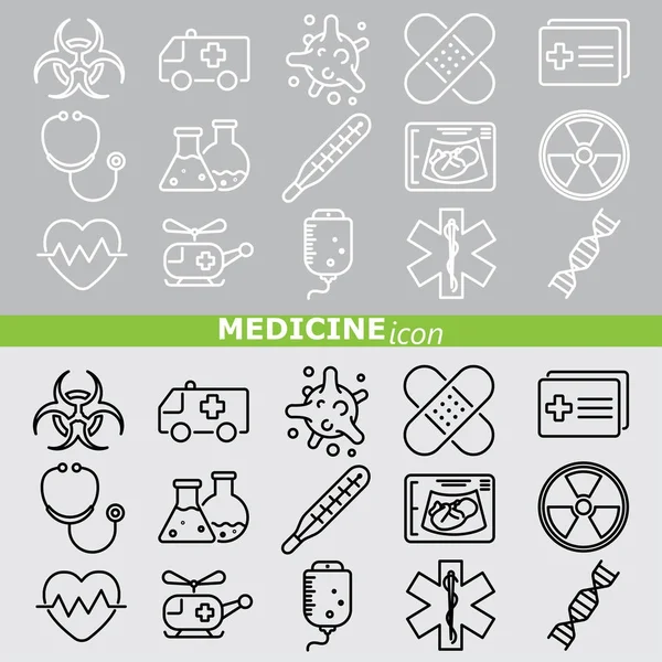 Medicina línea web conjunto . — Vector de stock