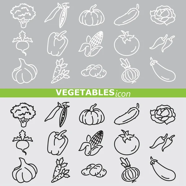 Набор веб-иконок для овощей — стоковый вектор