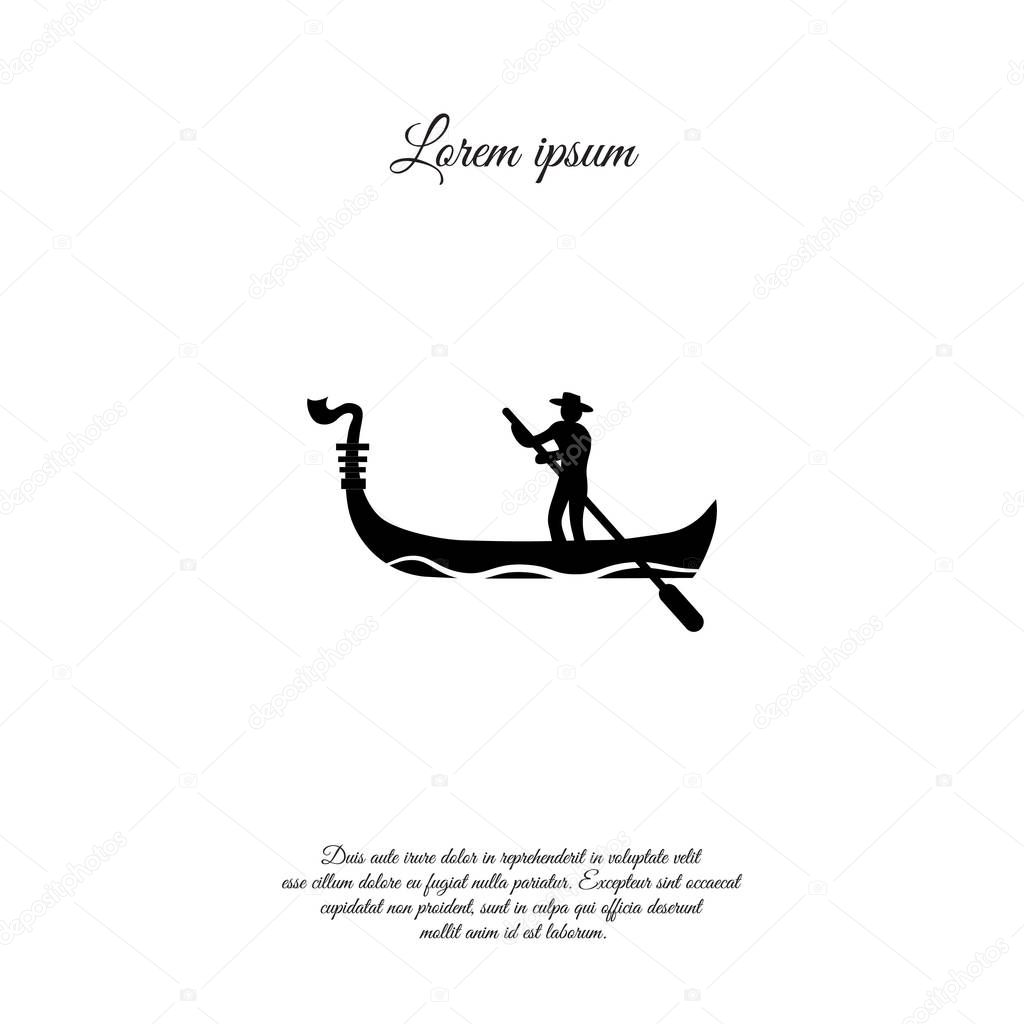 Gondolier, man in boat simple icon